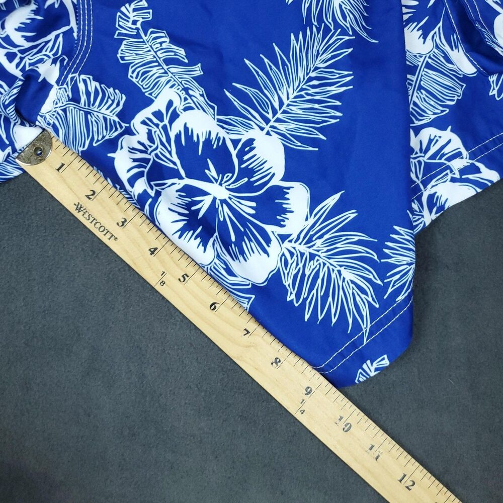 Op Swim Trunks Mens 3XL Blue Hawaiian Floral Lined Quick Dry Beach - Picture 8 of 8